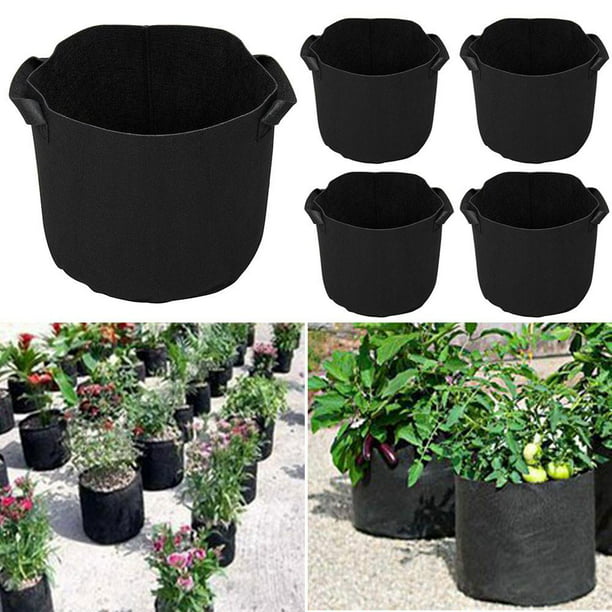 3/5/10Gallon 5PCS Grow Bags Fabric Planters Plant Pot Marijuana Balcony Garden